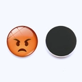 30mm orange angry emoji fridge magnet with glossy glass surface and magnetic backing - Pouting Face (JY001884-9)