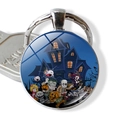 Detail of Halloween keychain pendant with cartoon pumpkin and ghost illustrations - Cartoon Halloween Characters (JY002534-1)