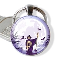 Detail of Halloween keychain with skeleton mage in glass cabochon pendant - Skeleton Mage (JY002534-6)