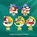 Detail of cartoon Christmas paper ceiling hangers featuring Santa and reindeer motifs - Hand-Painted Star and Moon Style (HL-Christmas Ornament 10)