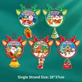 Christmas paper hanging ornaments with Santa Claus and Reindeer designs for holiday decor - Elk Outer Frame Style (HL-Christmas Ornament 07)
