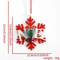 Red wooden snowflake ornament with NOEL text, pine cones, and berries for Xmas tree - Red Snowflake Wood Pendant