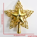 Vista detallada de la estrella dorada de 22 cm para árbol con medidas de tamaño precisas - 22cm / Dorado