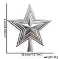 Détails de l'étoile de sapin argentée avec dimensions de 21 cm de haut et 19,5 cm de large - 21cm / Argenté