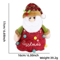 Dettaglio del sacchetto di caramelle Babbo Natale in peluche con ricami e dimensioni - Sacchetto di mele con bambola di Babbo Natale