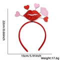 Cerchietto di San Valentino con labbra rosse e cuori di paillettes con dimensioni - Taglia unica / Cerchietto Cuore Labbra