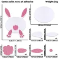 Size guide for Easter bunny felt wall decal including detailed component dimensions - Rabbit Tail Style