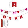 Kit de pancarta de fieltro para San Valentín con letras LOVE XOXO, cinta roja y aguja - XOXO