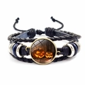 Bracciale Halloween multistrato in pelle con ciondolo a zucca Jack-O-Lantern - Stile Jack-o'-lantern (JY002585-12)