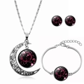 Scorpio zodiac jewelry set with crescent moon pendant necklace, bracelet and stud earrings - Scorpio (XHTZ0193)