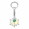 Detail of Christmas snowflake keychain with festive My True Love Gave To graphic - Green Tree and Red Bird Style (JY002906-8)