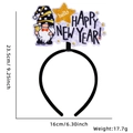 Detail view of Happy New Year headband featuring a gnome and festive star props - New Year Headband / Hello Gnome Style