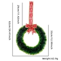 Weihnachtskranz mit Rentierschleife und grüner Girlande, 62cm hoch und 33cm breit im Detail - Dunkelgrün Mit Grünem Rand