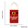 Suspension de porte Père Noël en bois avec texte Welcome Home et guide des tailles - Suspension de porte Ceinture de Noël