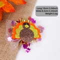 Handmade Thanksgiving turkey hair clip with glitter felt and purple star sequins decoration - Thanksgiving Turkey Style E