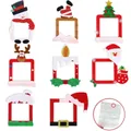 8-teiliges Weihnachtsset Filz-Lichtschalter-Deko mit Weihnachtsmann und Rentier - Weihnachtsschalteraufkleber 8 Stück/Packung (mit 8 Klebepunkten)