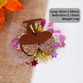 Glittery brown acorn hair clip for Thanksgiving outfit, size 10x8cm and weight 5.4g - Pine Cone Style
