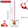 Kids purple beaded Christmas necklace with a reindeer felt pendant for holiday parties - Reindeer Head