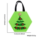 Kerstcadeauzakje van vilt in groene zeshoek met een decoratieve 3D-kerstboom - Kerst Draagtas / Kerstboom