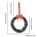62 cm Weihnachtskranz mit grünem Lametta und festlicher roter Schleife für Heimdekoration - Dunkelgrün Mit Weißem Rand