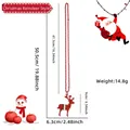Christmas necklace featuring a red glitter reindeer pendant and red beaded chain decor - Christmas Reindeer