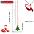 Christmas tree pendant necklace with red beads and colorful pom poms for festive parties - Christmas Tree