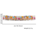 Détail de la bannière Feliz Cumpleaños argentée avec dimensions de 30cm par 2 mètres - Style Argent