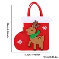 Christmas felt gift bag in red boot shape featuring a reindeer and snowflake design - Christmas Tote Bag / Christmas Sock Style