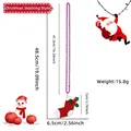 Kids Christmas necklace with red sequin stocking pendant and purple beaded chain - Christmas Sock