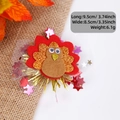 Thanksgiving turkey hair clip with mesh and gold tassels for festive party decorations - Thanksgiving Turkey Style F