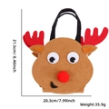 Brown reindeer Christmas felt gift bag with dimensions 21.5x20.3cm and 35.9g weight - Christmas Tote Bag / Elk Style