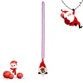 Christmas gnome beaded necklace with purple chain and red hat pendant for party decor - Gnome Snowman
