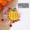 Sparkly yellow pumpkin hair clip with mesh and stars, 10x9cm Thanksgiving hair accessory - Pumpkin B Style