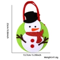 Green Christmas non-woven gift bag with a 3D snowman design and red handle, 23cm height - Christmas Tote Bag / Snowman