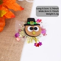 Thanksgiving owl pilgrim hat hair clip with sequins, tulle, and autumn harvest leaf decor - Turkey Head Style B