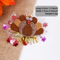 Handmade Thanksgiving turkey hair clip with sparkling tulle and festive autumn details - Thanksgiving Turkey Style G