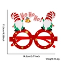 Red Christmas glasses with gnomes and Ho Ho Ho text, 14.5x11.5cm festive party accessory - Gnome HOHOHO
