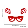 Detailed dimensions of red sequin Christmas glasses with candy cane spring decoration - One Size / Candy Cane
