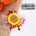 Sunflower mesh hair clip with colorful star sequins for Thanksgiving party decoration - Sunflower