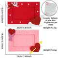 DIY non-woven felt photo frame set in red and pink with glitter hearts and LOVE patches - Red & Pink 2-Piece Set