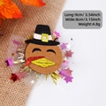 Thanksgiving turkey hair clip with glitter sequins and tulle mesh for fall festive parties - Turkey Head Style C
