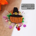 Glittery orange pumpkin wizard hat hair clip with colorful tassels and sequins for Thanksgiving - Pumpkin Wizard Hat Style