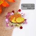 Glittery turkey hair clip with pink star and gold tinsel for Thanksgiving party - Roasted Turkey Style B