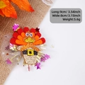 Handmade Thanksgiving turkey hair clip with felt and tulle, 9x8cm size festive accessory - Thanksgiving Turkey H