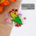 Glitter corn hair clip with mesh and star for Thanksgiving party, 9.5cm size - Corn Style