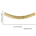 Details zur 2m Goldfolien-Quastengirlande mit Maßen von 20cm Höhe und 30g Gewicht - Matte Gold Stil / Rechteckige Quaste / Mattgold