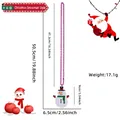 Christmas necklace with purple beads and felt snowman pendant for holiday party dress up - Snowman