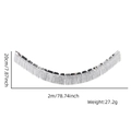 Glänzender Silberfolien-Fransenvorhang 2m für Party- Geburtstags- und Hochzeitsdeko - 20CM*200CM / Silber