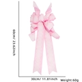 Grand nœud de Noël fait main rose avec dentelle pour décoration de fête - 30cm*60cm / Rose Imitation Lin Fleur Blanche