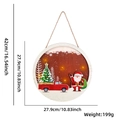 Lighted wooden Christmas door hanger with Santa Claus, red truck and warm LED lights - Santa Claus And Car (With Light)